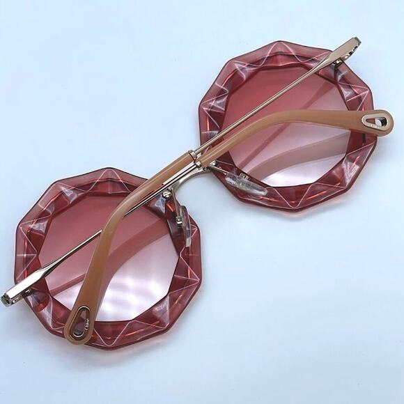 Chloe Women\'s CE160S Gradient Round Lens Sunglasses in Rose Gold & Pink 52mm main image 7